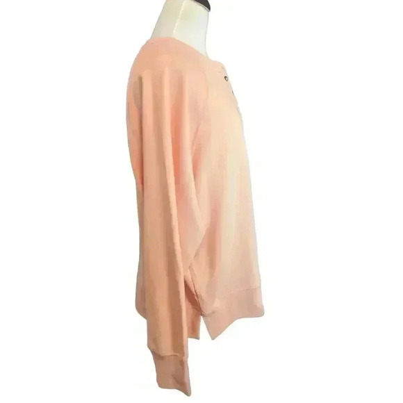 New Gap Light Pink Quarter Button Sweatshirt Size XL - Picture 2 of 6